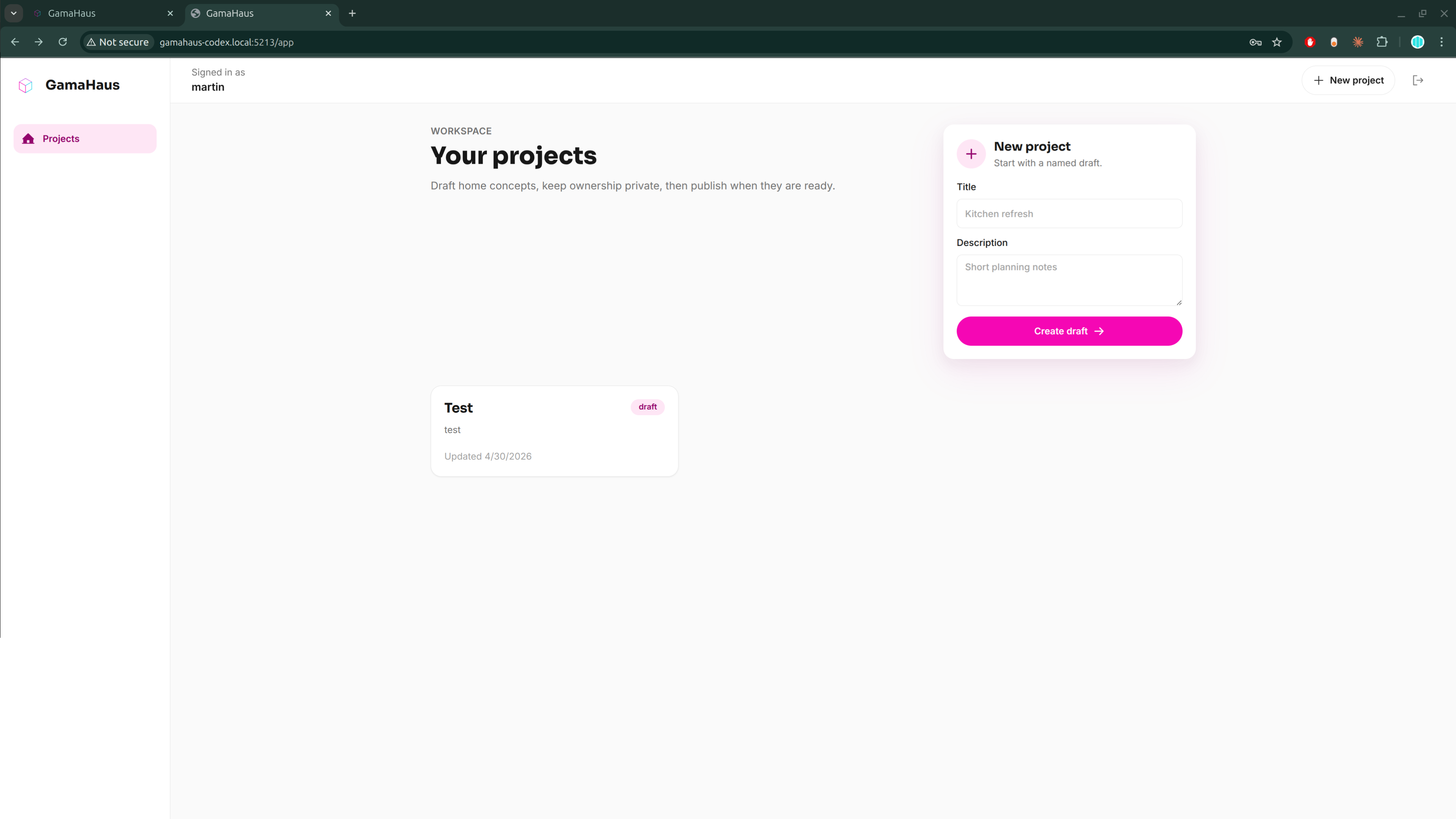 claude vs codex: dashboard · gamahaus